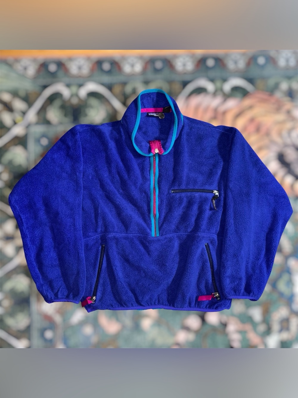 Vintage 90s Patagonia Glissade Synchilla Fleece 3/4 Zip Pullover Jacket USA Made